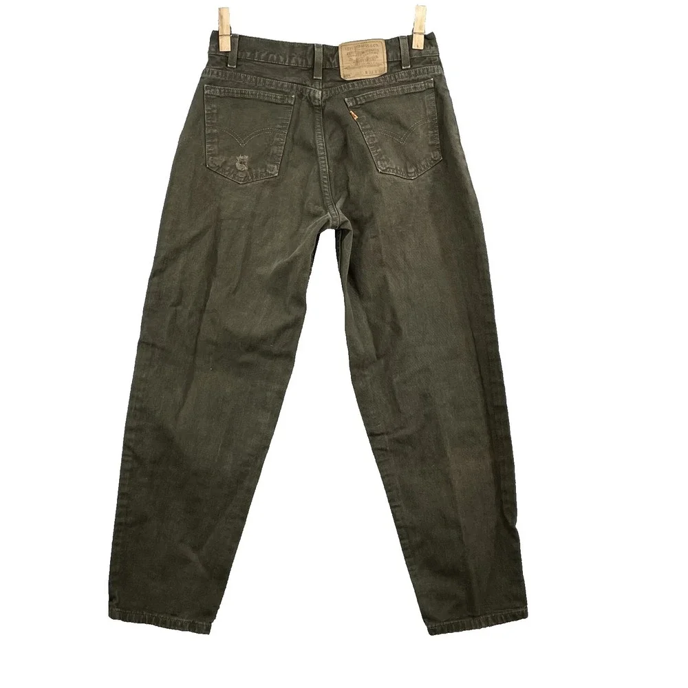 Vintage Levi's 560 Jeans 29x28* Army Green Loose Baggy‎ Taper Retro 90s Made USA